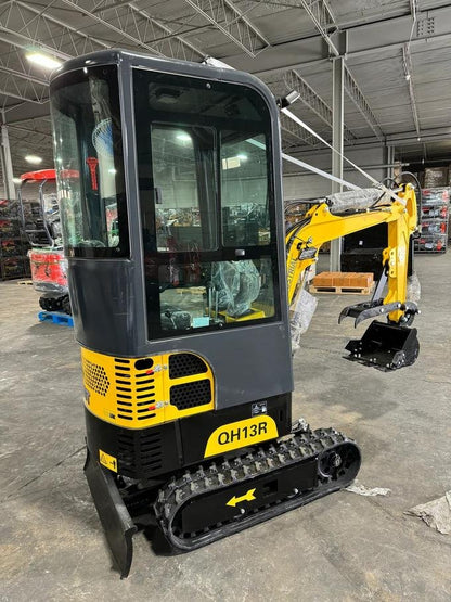 1-Ton Mini Cabin Excavator – 13.5HP Briggs & Stratton Engine 2116 lbs Closed Cab Digger (AGT Industrial) image 1