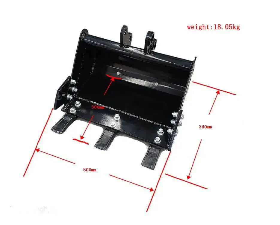 500mm Heavy-Duty Toothed Trenching Bucket – For TYPHON & 3-Ton Mini Excavators image 2