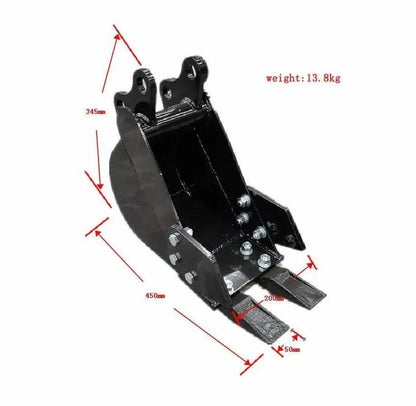 8" Heavy-Duty Narrow Trenching Bucket – For Standard Mini Excavators image 0