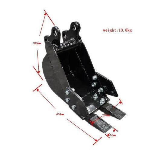 8" Heavy-Duty Narrow Trenching Bucket – For Standard Mini Excavators image 0