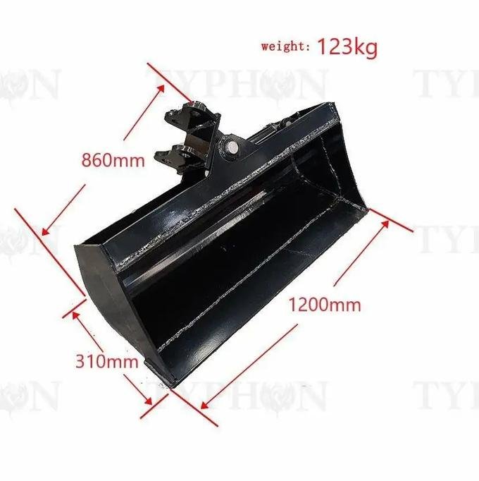 47" (1200mm) Heavy-Duty Hydraulic Tilting Bucket – For 2 to 3.5-Ton Mini Excavators image 0