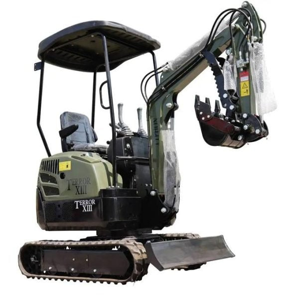 TYPHON TERROR XIII 1.3-Ton Mini Excavator – High-Performance Micro Crawler Trench Digger with Protective Canopy & Advanced Hydraulics image 1