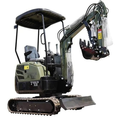 TYPHON TERROR XIII 1.3-Ton Mini Excavator – High-Performance Micro Crawler Trench Digger with Protective Canopy & Advanced Hydraulics image 1