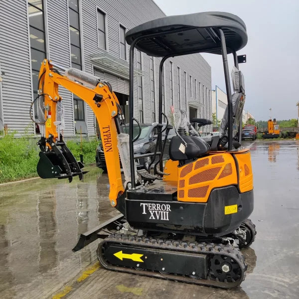 TYPHON TERROR XVIII Heavy-Duty Mini Excavator – 4000 lbs Rubber Track Digger with EPA-Certified Kubota D902 Diesel Engine (Alternative Layout) image 1