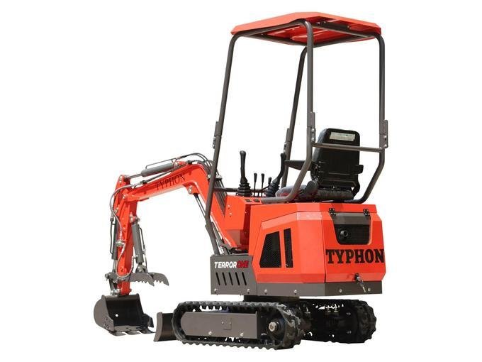TYPHON TERROR ONE STORM 1-Ton Mini Excavator – High-Performance Micro Crawler Trench Digger with Protective Canopy image 1