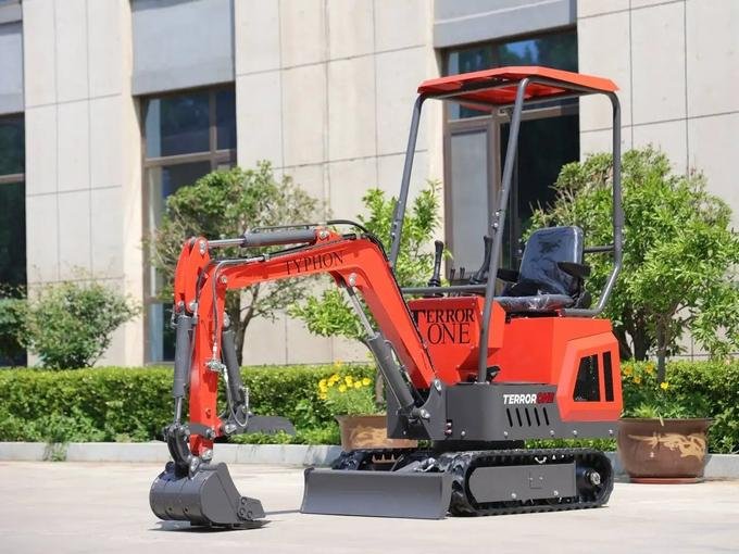 TYPHON TERROR ONE STORM 1-Ton Mini Excavator – High-Performance Micro Crawler Trench Digger with Protective Canopy image 3