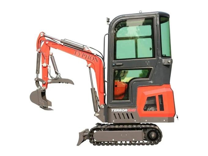 TYPHON TERROR ONE 1.1-Ton Mini Cabin Excavator – High-Performance Micro Crawler Trench Digger with Enclosed Cab image 2