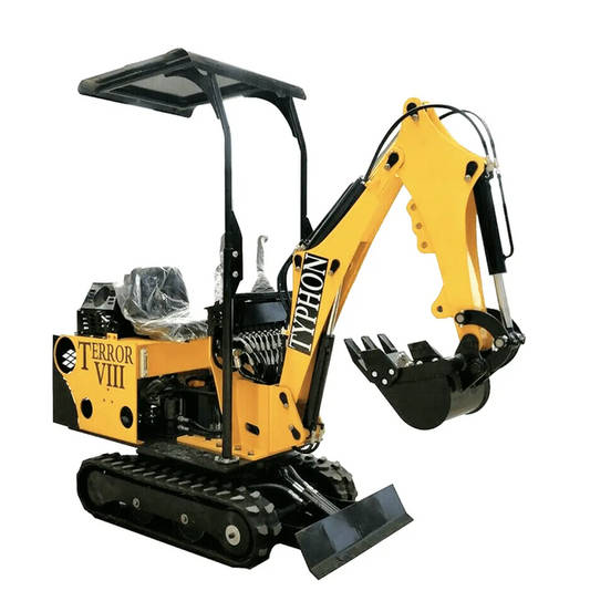 TYPHON TERROR On Tracks VIII Heavy-Duty Mini Excavator – 800kg Ultra-Compact Digger with High-Resistance Rubber Tracks image 0