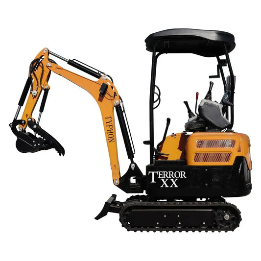TYPHON TERROR XX Heavy-Duty Mini Excavator – 4000 lbs Rubber Track Digger with Kubota D902 Diesel Engine image 0