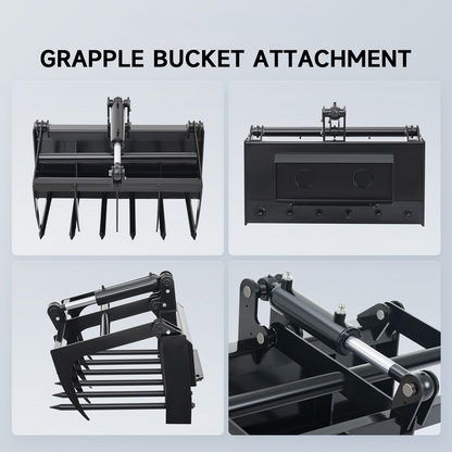 38" Heavy-Duty Hydraulic Root Grapple – For Mini Skid Steers image 3