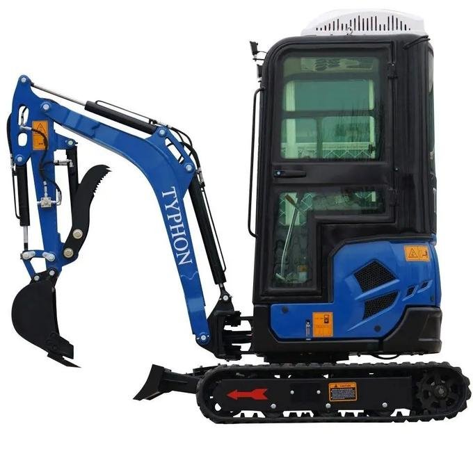 TYPHON TERROR XVII Heavy-Duty Cabin Mini Excavator – 4000 lbs Closed Cab Rubber Track Digger with Kubota Diesel image 1