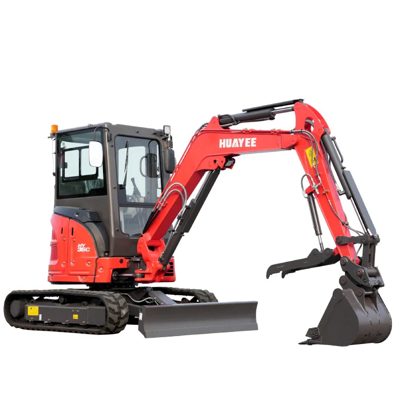 HUAYEE HY35C 3.5-Ton Mini Excavator – Premium Enclosed Cab Crawler | 24HP Genuine Yanmar Diesel Power image 1
