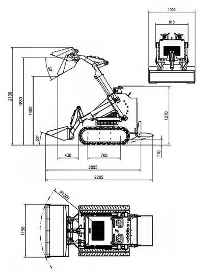 TYPHON STOMP Wheeled Mini Skid Steer Loader – 22.1 HP Honda Gas Engine image 8
