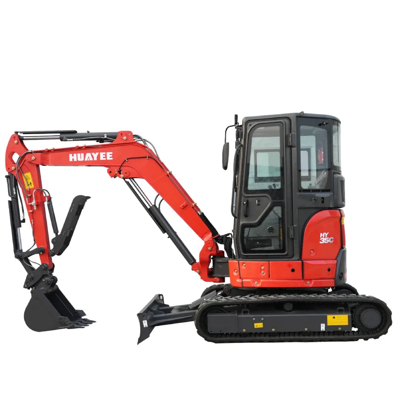 HUAYEE HY35C 3.5-Ton Mini Excavator – Premium Enclosed Cab Crawler | 24HP Genuine Yanmar Diesel Power image 0