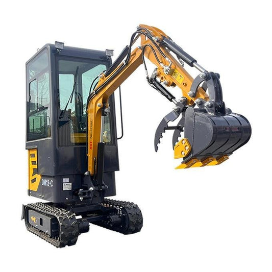 1-Ton Mini Cabin Excavator – 13.5HP Briggs & Stratton Engine with Hydraulic Thumb & Swing Boom (AGT Industrial) image 0
