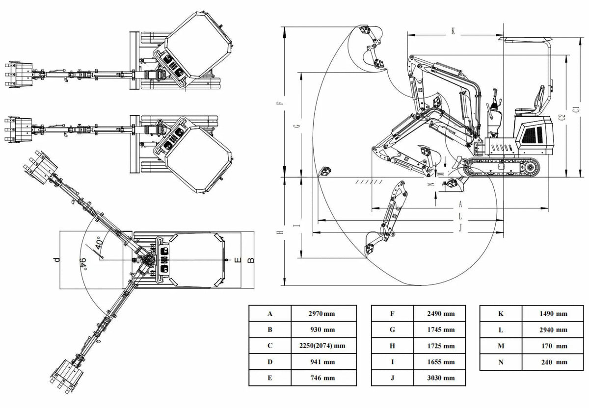TYPHON TERROR ONE 1.1-Ton Mini Cabin Excavator – High-Performance Micro Crawler Trench Digger with Enclosed Cab image 8
