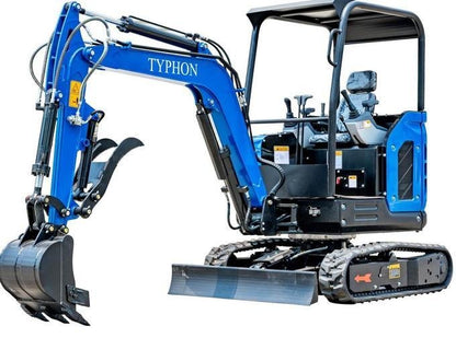 TYPHON TERROR X2 STORM 2.5-Ton Mini Excavator – Kubota V1505 25HP Diesel Engine EPA-Certified Crawler Digger image 0