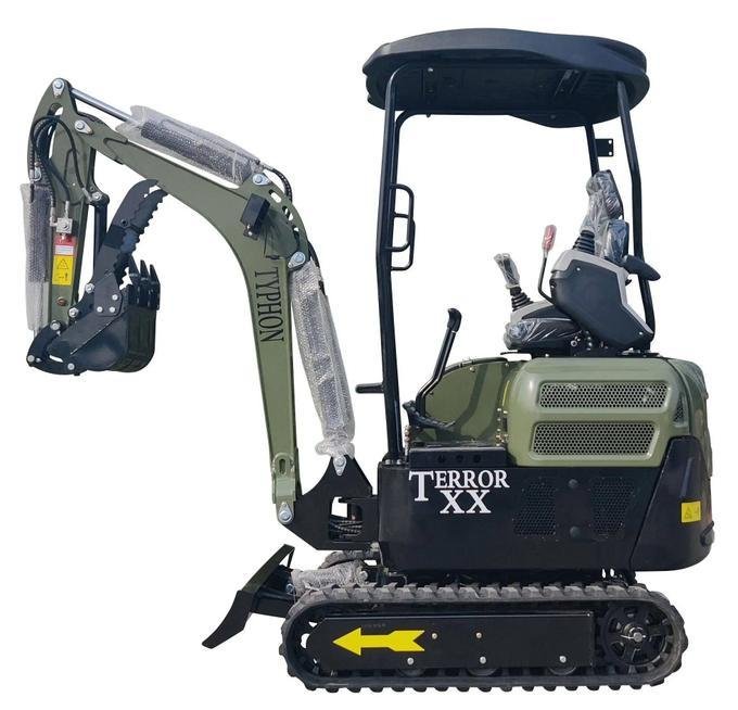 TYPHON TERROR XX Heavy-Duty Mini Excavator – 4000 lbs Green Edition Rubber Track Digger with Kubota D902 Diesel image 1
