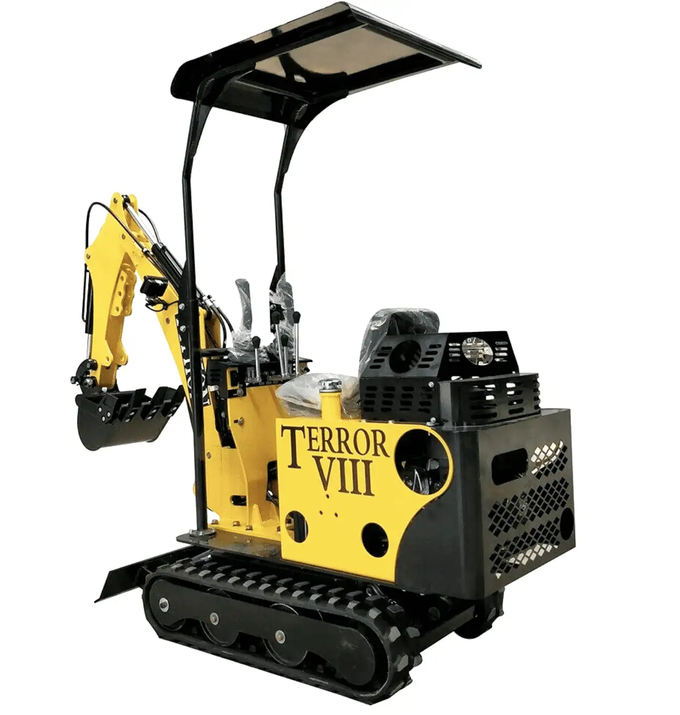 TYPHON TERROR On Tracks VIII Heavy-Duty Mini Excavator – 800kg Ultra-Compact Digger with High-Resistance Rubber Tracks image 1