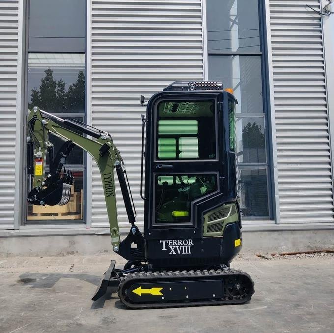TYPHON TERROR XVIII Prestige Heavy-Duty Mini Excavator – 2-Ton Green Edition Rubber Track Digger with Kubota Diesel image 3
