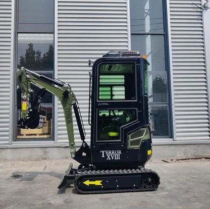 TYPHON TERROR XVIII Prestige Heavy-Duty Mini Excavator – 2-Ton Green Edition Rubber Track Digger with Kubota Diesel image 3