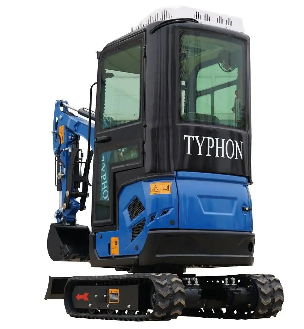 TYPHON TERROR XVII Heavy-Duty Cabin Mini Excavator – 4000 lbs Closed Cab Rubber Track Digger with Kubota Diesel image 3