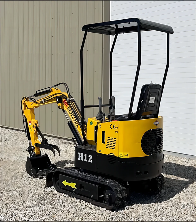 1-Ton Mini Compact Excavator – 13.5HP Briggs & Stratton Engine Micro Crawler Digger (AGT-H12) image 2