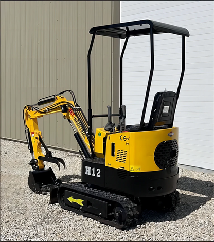 1-Ton Mini Compact Excavator – 13.5HP Briggs & Stratton Engine Micro Crawler Digger (AGT-H12) image 2