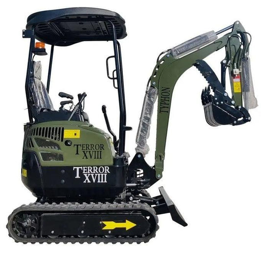 TYPHON TERROR XVIII Heavy-Duty Mini Excavator – 4000 lbs Rubber Track Digger with Kubota Diesel Engine image 0