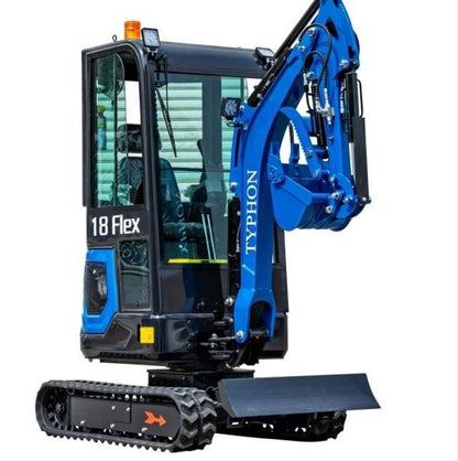 TYPHON 18 FLEX PRO 1.8-Ton Mini Excavator – Complete Jobsite Solution with 12 Versatile Attachments image 0