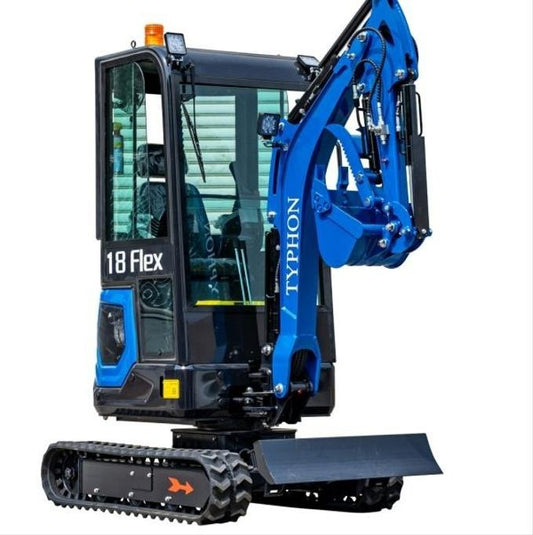 TYPHON 18 FLEX PRO 1.8-Ton Mini Excavator – Complete Jobsite Solution with 12 Versatile Attachments image 0