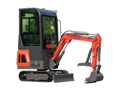 TYPHON TERROR ONE 1.1-Ton Mini Cabin Excavator – High-Performance Micro Crawler Trench Digger with Enclosed Cab image 1