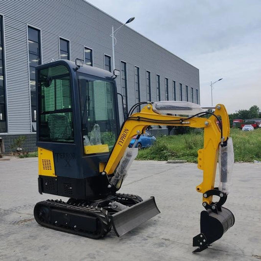 TYPHON TERROR X 1.2-Ton Mini Cabin Excavator – 2500 lbs Micro Crawler Trench Digger with Enclosed Cab image 0