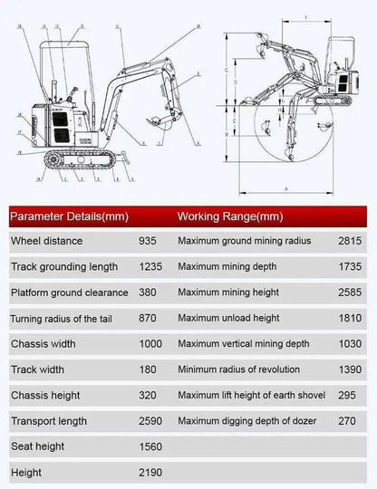 TYPHON TERROR XV STORM 1.05-Ton Mini Excavator – High-Performance Crawler Trench Digger with Protective Canopy image 5