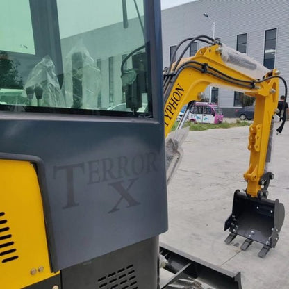TYPHON TERROR X 1.2-Ton Mini Cabin Excavator – 2500 lbs Micro Crawler Trench Digger with Enclosed Cab image 3