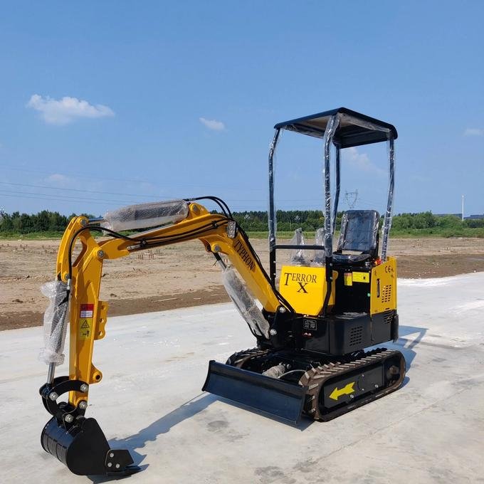 TYPHON TERROR X STORM 1-Ton Mini Excavator – High-Performance Crawler Trench Digger with Protective Canopy & Hydraulic Systems image 1