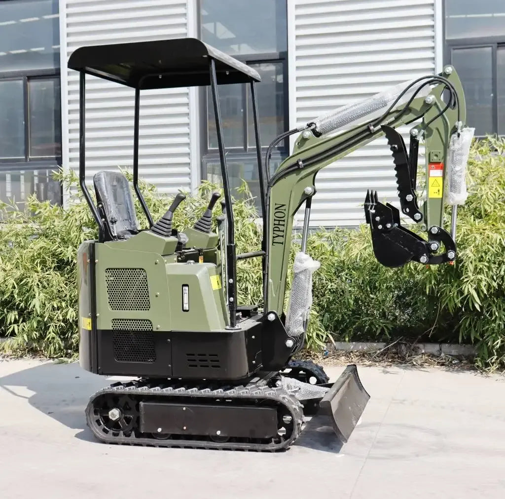 TYPHON TERROR XV STORM 1.05-Ton Mini Excavator – High-Performance Crawler Trench Digger with Protective Canopy image 2