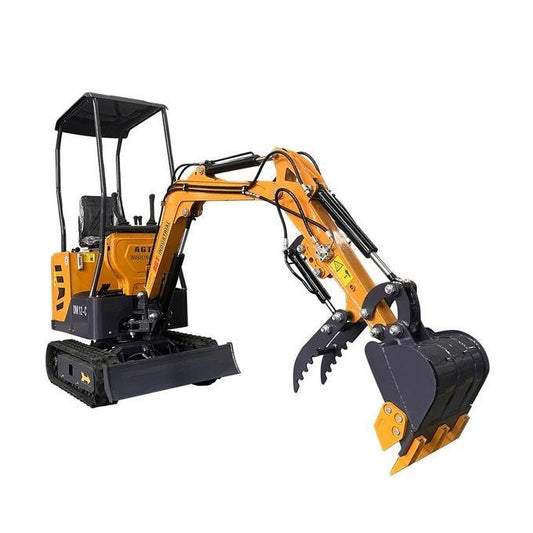 1-Ton Mini Small Excavator – 13.5HP Briggs & Stratton Engine with Hydraulic Thumb and Swing Boom (AGT Industrial) image 0