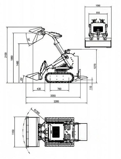 TYPHON STOMP Tracked Mini Skid Steer Loader – 22.1 HP Honda Gas Engine image 4