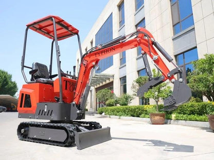 TYPHON TERROR ONE STORM 1-Ton Mini Excavator – High-Performance Micro Crawler Trench Digger with Protective Canopy image 4